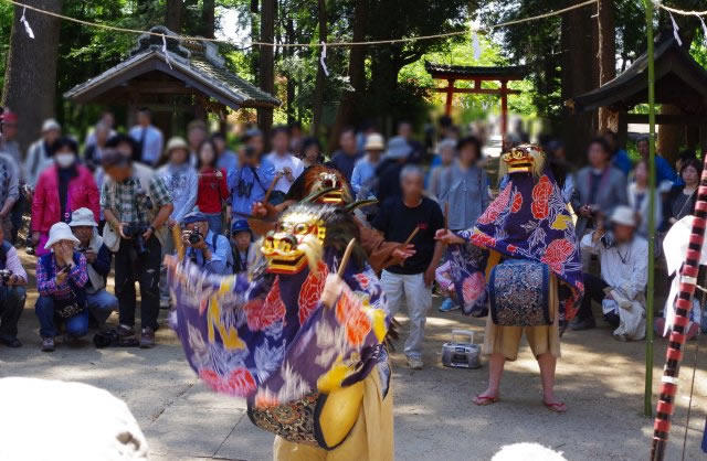 迫力満点！南部領辻の獅子舞